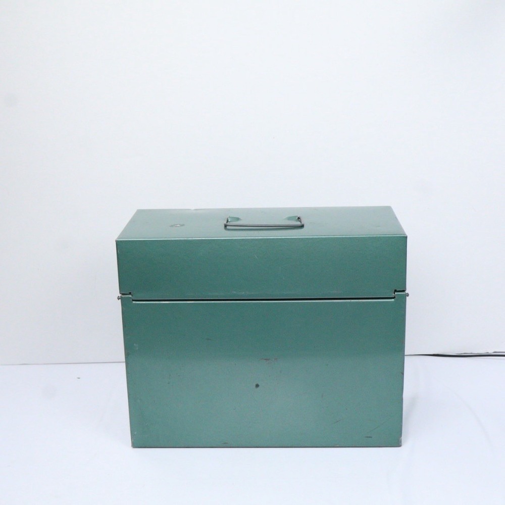 VTG Office Supply / Storage MCM Hamilton Skotch Porta-File Green Metal Box - Picture 4 of 9